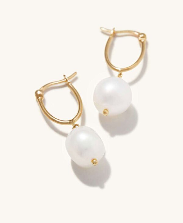 Organic Pearl Hoops